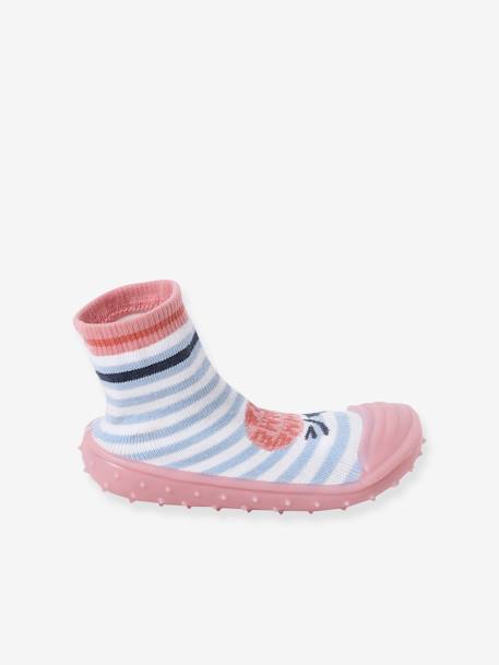 Non-Slip Slipper Socks for Children striped blue 