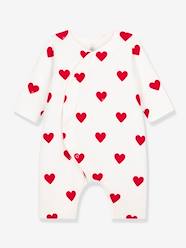 -Red Hearts Jumpsuit in Rib Knit for Babies, PETIT BATEAU