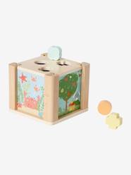 Toys-2-in-1 Activity Cube in FSC® Wood: Puzzles & Shapes to Sort & Fit
