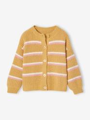 Girls-Striped Cardigan in Chenille Knit for Girls