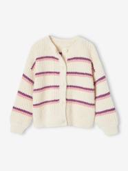 Striped Cardigan in Chenille Knit for Girls