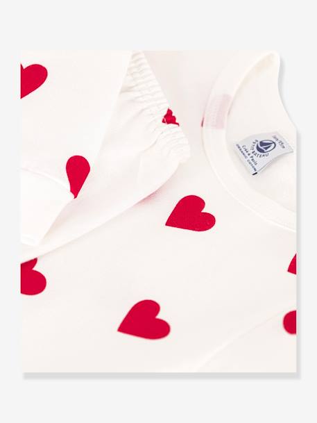Heart Pyjamas in Fleece for Little Girls/Boys, PETIT BATEAU printed white 