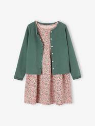 Dress & Jacket Outfit with Floral Print for Girls