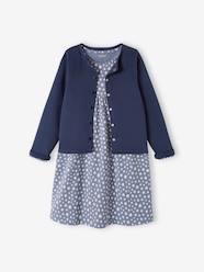 Girls-Sets-Dress & Jacket Outfit with Floral Print for Girls