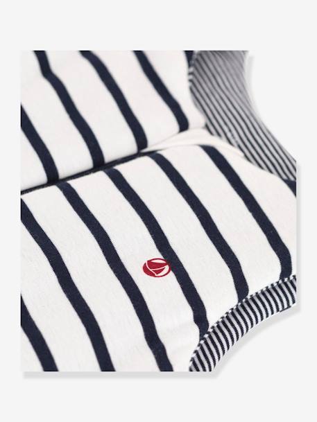Striped Baby Sleeping Bag in Cotton, PETIT BATEAU printed white 