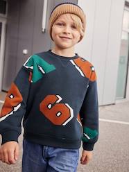 Sweatshirt with Round Neckline & Maxi Motifs for Boys