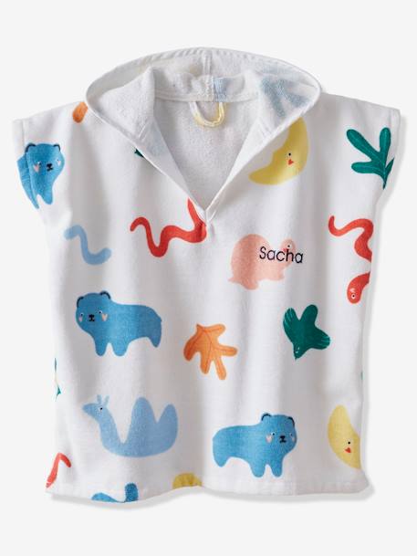 Poncho for Babies, Artist printed white 