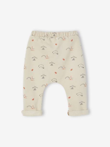 Trousers in Cotton Fleece, for Newborn Babies BEIGE LIGHT ALL OVER PRINTED+clay beige+Dark Blue+Light Grey+tomato red 
