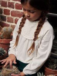 Girls-Tops-T-Shirts-Top with Detail in Broderie Anglaise, for Girls