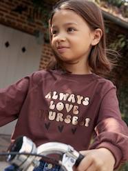 Girls-A-Line Top, Message with Shiny Metallised Effect, for Girls