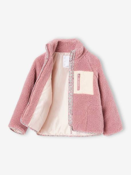 Sports Jacket in Sherpa for Girls old rose 