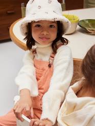 Sherpa Bucket Hat with Embroidered Flowers for Girls