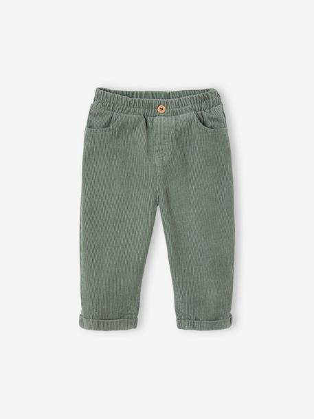 Corduroy Trousers for Babies grey blue+lichen 