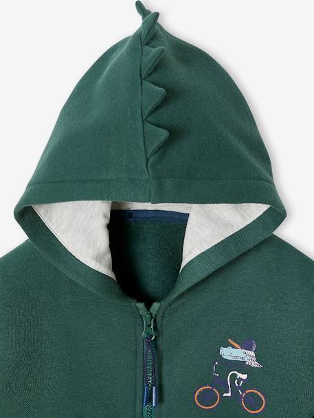 Sports Jacket with Hood & Fancy Crest blue+fir green 