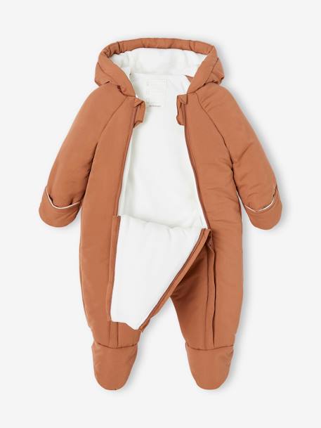 Bear Pramsuit with Full-Length Double Opening for Babies chocolate 