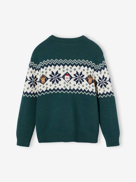 Christmas Special Jacquard Knit Jumper for Children, Family Capsule Collection fir green+red 