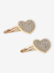 Girls-Accessories-Pack of 2 Glittery Heart Clips for Girls