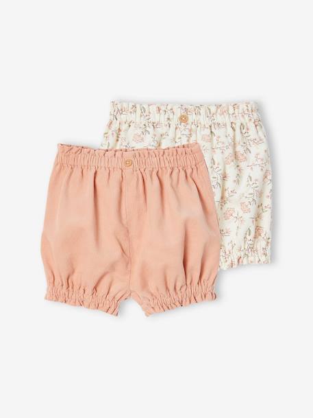 Pack of 2 Velour Bloomers for Babies old rose 
