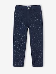 Mom Fit Trousers with Diamanté for Girls