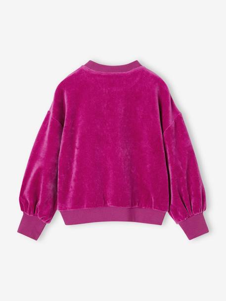 Velour Sweatshirt for Girls purple clover 