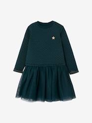 Girls-Dual Fabric Dress for Girls, Christmas Special