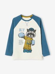 -Sports Top with Boxer Raccoon, Raglan Sleeves, for Boys