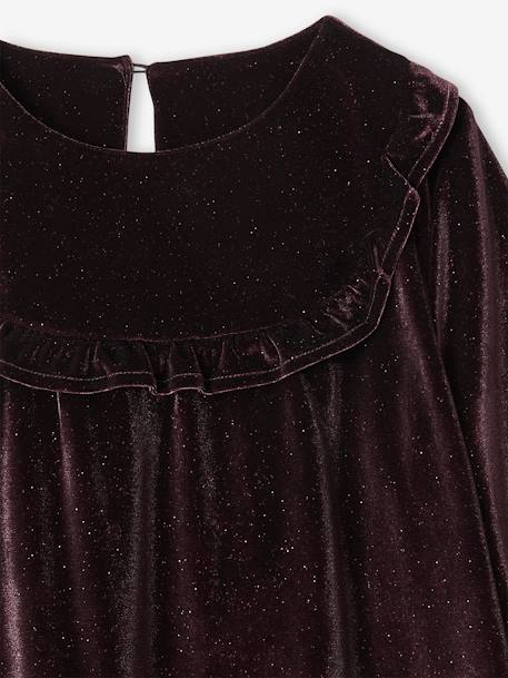 Occasion Dress in Iridescent Panne Velvet plum 