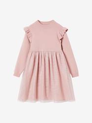 -Occasion-Wear Tricot & Tulle Dress for Girls