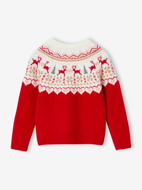 Christmas Special Jacquard Knit Jumper for Girls red 