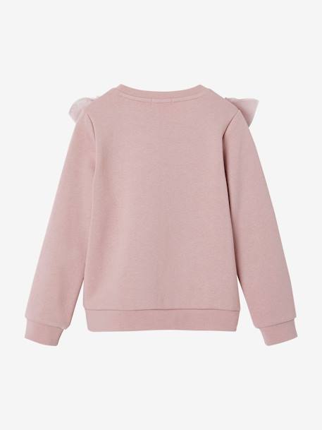 Sweatshirt with Ruffles in Glittery Tulle for Girls mauve 