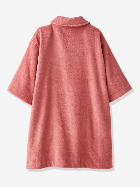 Shirt-Like Bathrobe for Children dusky pink+fir green 