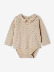 Baby-Long Sleeve Bodysuit Top with Collar, for Babies