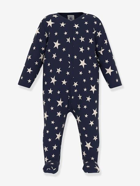 Fleece Sleepsuit with Glow-in-the-Dark Stars, PETIT BATEAU blue 