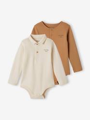 Baby-T-shirts & Roll Neck T-Shirts-T-Shirts-Pack of 2 Long-Sleeved Bodysuits for Newborn Babies