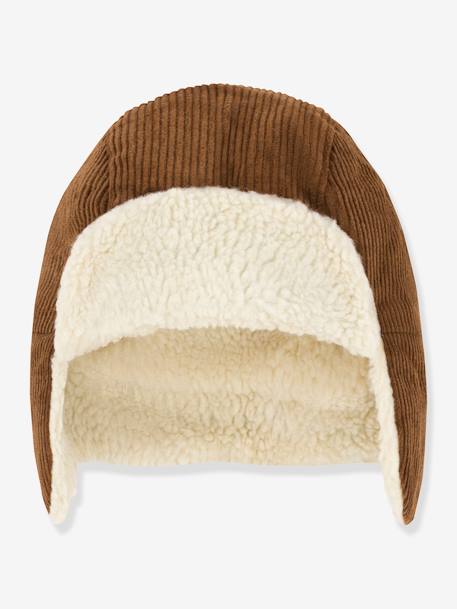 Chapka Hat in Velour for Babies, PETIT BATEAU brown 
