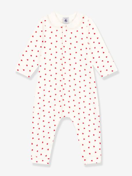 Small Hearts Jumpsuit for Babies, PETIT BATEAU printed white 