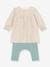 Double Knit Dress & Leggings for Babies, PETIT BATEAU beige 