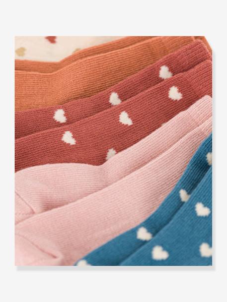 Pack of 5 Pairs of Heart Socks for Babies, PETIT BATEAU multicoloured 