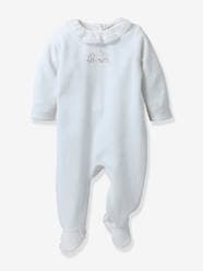 Sleepsuit in Embroidered Velour for Babies, CYRILLUS