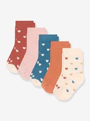 Baby-Bodysuits & Sleepsuits-Pack of 5 Pairs of Heart Socks for Babies, PETIT BATEAU