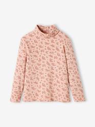 Girls-Tops-Roll Neck Tops-Polo Neck Top in Rib Knit for Girls