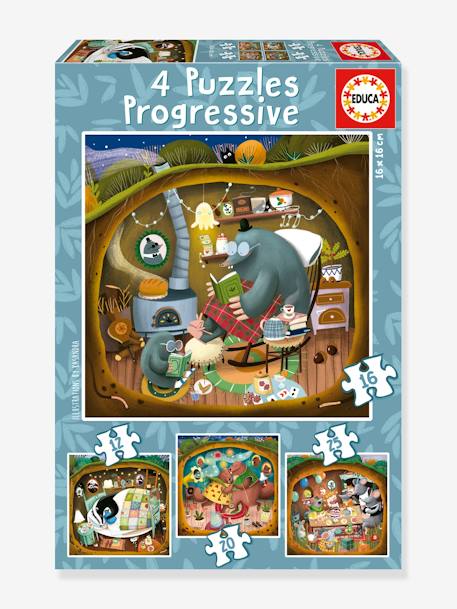 Progressive Forest Tales Puzzles, 12/25 - EDUCA BORRAS blue 