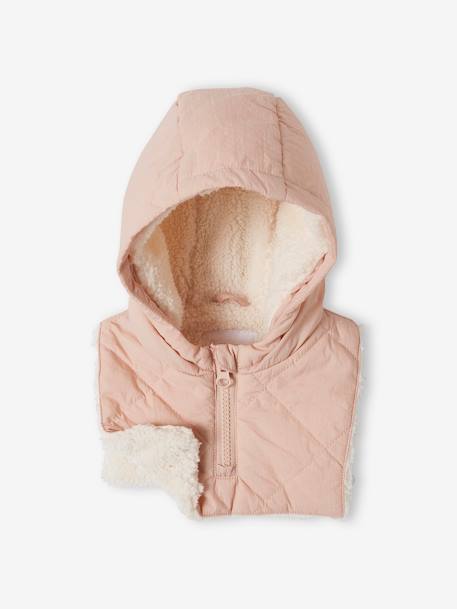 Padded Jacket with Removable Hood for Babies pale pink 