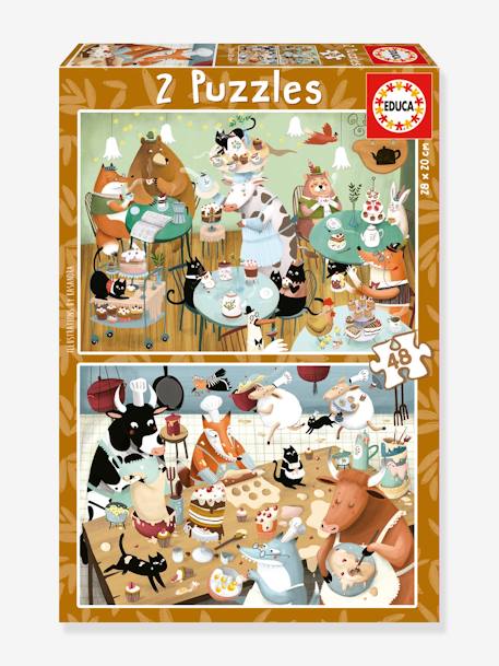 Forest Tales 2x48 Puzzles - EDUCA BORRAS brown 