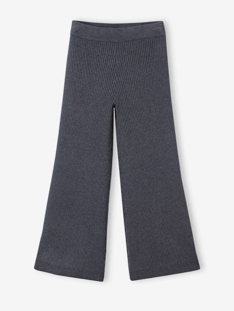 Wide Trousers in Very Soft Knit for Girls anthracite 