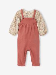 Blouse & Corduroy Dungarees Combo for Baby Girls