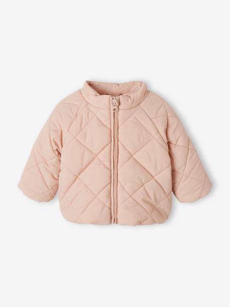 Padded Jacket with Removable Hood for Babies pale pink 