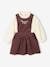 Blouse & Corduroy Dungaree-Dress Combo for Babies bordeaux red 
