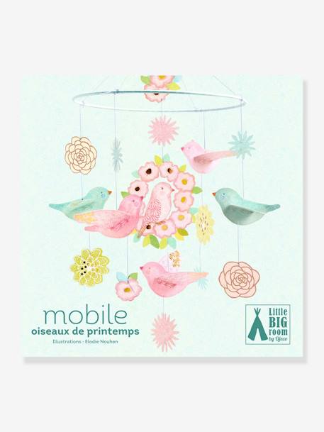 Birds & Flowers Mobile in Paper - DJECO printed pink 