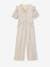 Occasion Wear Lamé Jumpsuit with Bubble Sleeves & Ruffles for Girls gold 